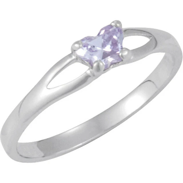 Cubic Zirconia Birthstone Ring- Customizable Butterfly Shaped CZ Birthstone Setting - Image 16