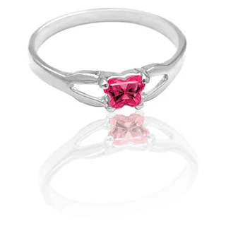 Cubic Zirconia Birthstone Ring- Customizable Butterfly Shaped CZ Birthstone Setting - Image 17