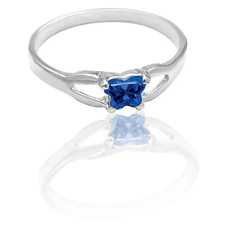 Cubic Zirconia Birthstone Ring- Customizable Butterfly Shaped CZ Birthstone Setting - Image 21