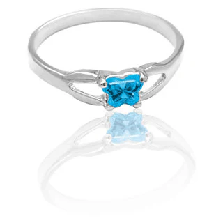 Cubic Zirconia Birthstone Ring- Customizable Butterfly Shaped CZ Birthstone Setting - Image 27
