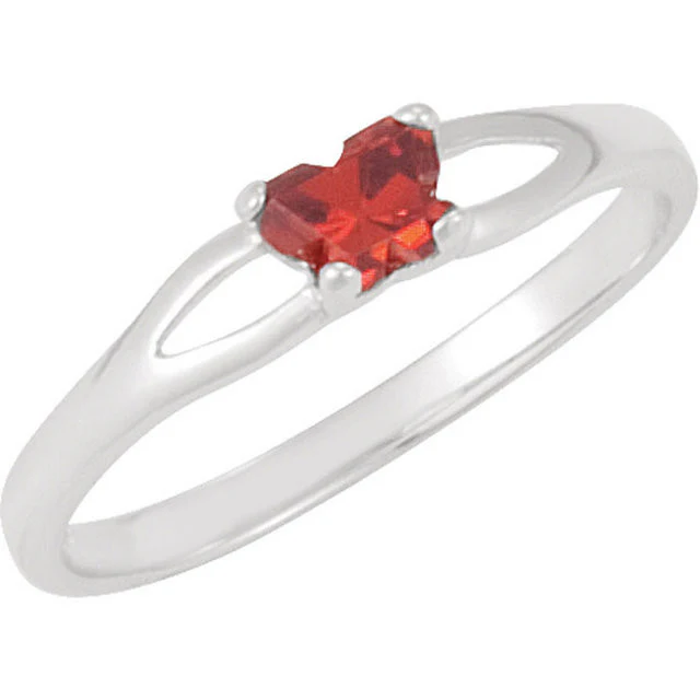Cubic Zirconia Birthstone Ring- Customizable Butterfly Shaped CZ Birthstone Setting - Image 6