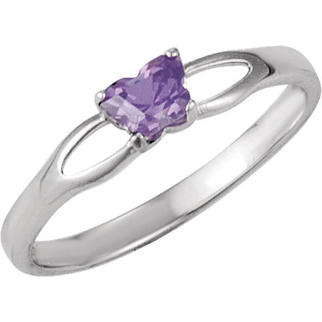 Cubic Zirconia Birthstone Ring- Customizable Butterfly Shaped CZ Birthstone Setting - Image 8