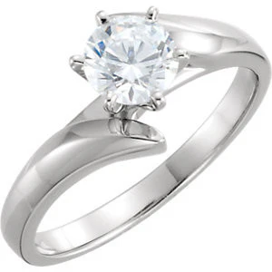 Cubic Zirconia Engagement Ring- The Electra (Customizable Bypass Solitaire) - Image 2