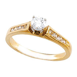 Cubic Zirconia Engagement Ring- The Hollie (Customizable 9-stone Cathedral Channel) - Image 2