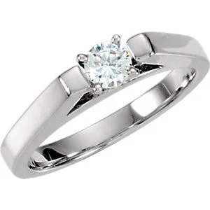 Cubic Zirconia Engagement Ring- The Ruby (Cathedral Set Stackable Solitaire) - Image 2
