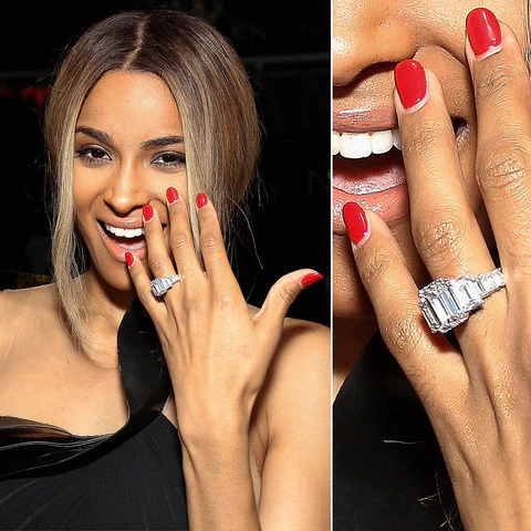 Cubic Zirconia Engagement Ring- 10.75 TCW Celebrity Replica Ciara's Ring - Image 4