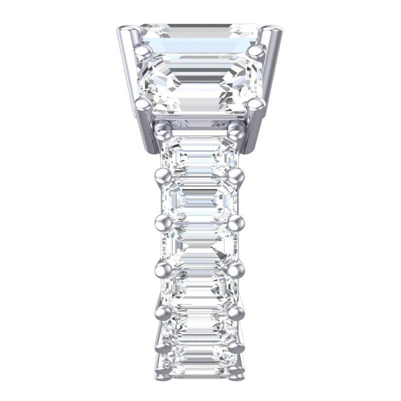 Cubic Zirconia Engagement Ring- 10.75 TCW Celebrity Replica Ciara's Ring - Image 5