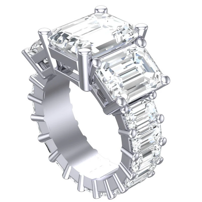 Cubic Zirconia Engagement Ring- 10.75 TCW Celebrity Replica Ciara's Ring - Image 6