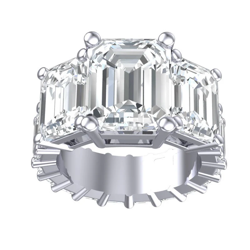 Cubic Zirconia Engagement Ring- 10.75 TCW Celebrity Replica Ciara's Ring - Image 9