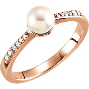 Cubic Zirconia Engagement Ring- The ________ Naming Rights 64-72 (White Freshwater Cultured Pearl & 0.08 CTW Channel-Set CZ) - Image 3
