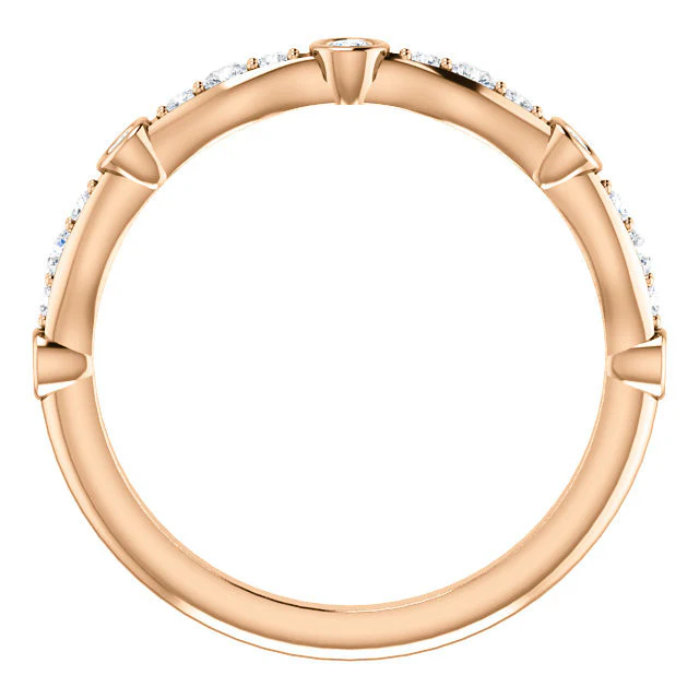 Cubic Zirconia Anniversary Ring Band, Style 12-2248 (0.265 TCW Round Bezel stackable) - Image 2