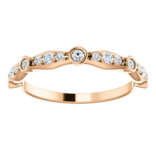 Cubic Zirconia Anniversary Ring Band, Style 12-2248 (0.265 TCW Round Bezel stackable) - Image 3