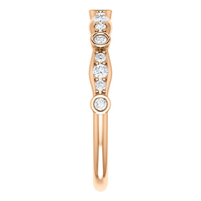 Cubic Zirconia Anniversary Ring Band, Style 12-2248 (0.265 TCW Round Bezel stackable) - Image 4