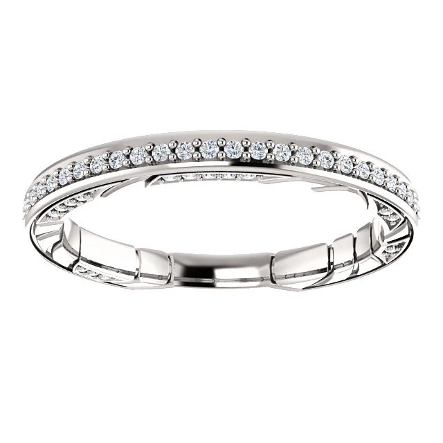 Cubic Zirconia Anniversary Ring Band, Style 12-461 (0.25 TCW Round Prong) - Image 4