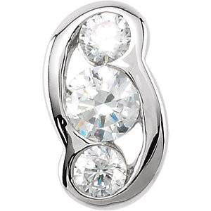 Cubic Zirconia Earrings- 0.54 Carat 3-Stone Channel Setting Earring Set - Image 4