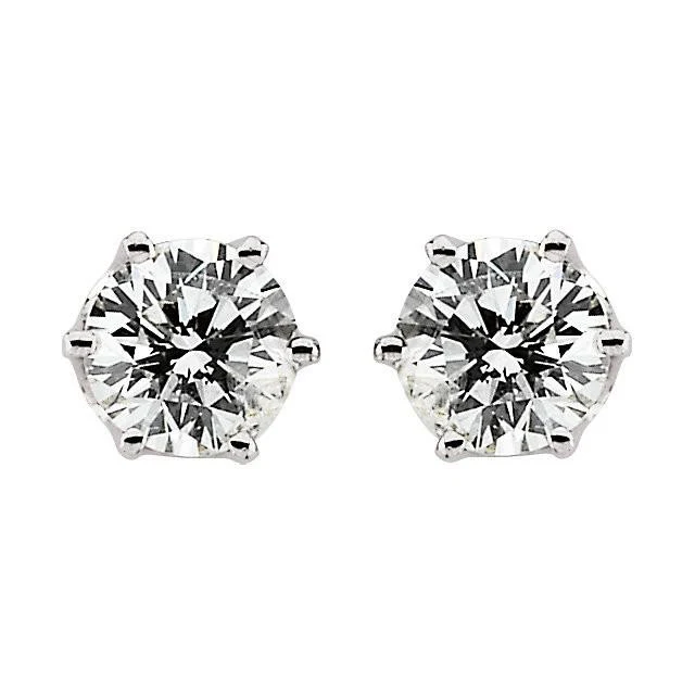 Cubic Zirconia Earrings- 1.0 Carat CZ 6-Prong Screw Back Stud Earring Set - Image 5