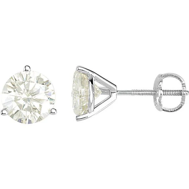 Cubic Zirconia Earrings- Customizable 3-Prong Round Cut Stud Earring Set - Image 5
