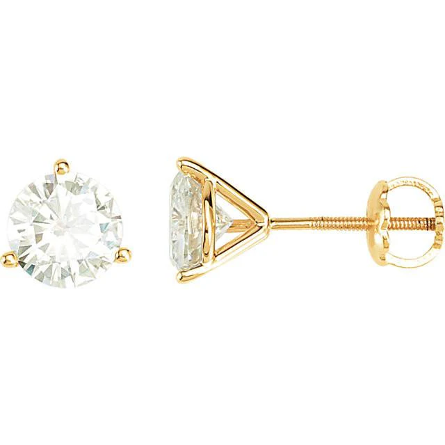 Cubic Zirconia Earrings- Customizable 3-Prong Round Cut Stud Earring Set - Image 6