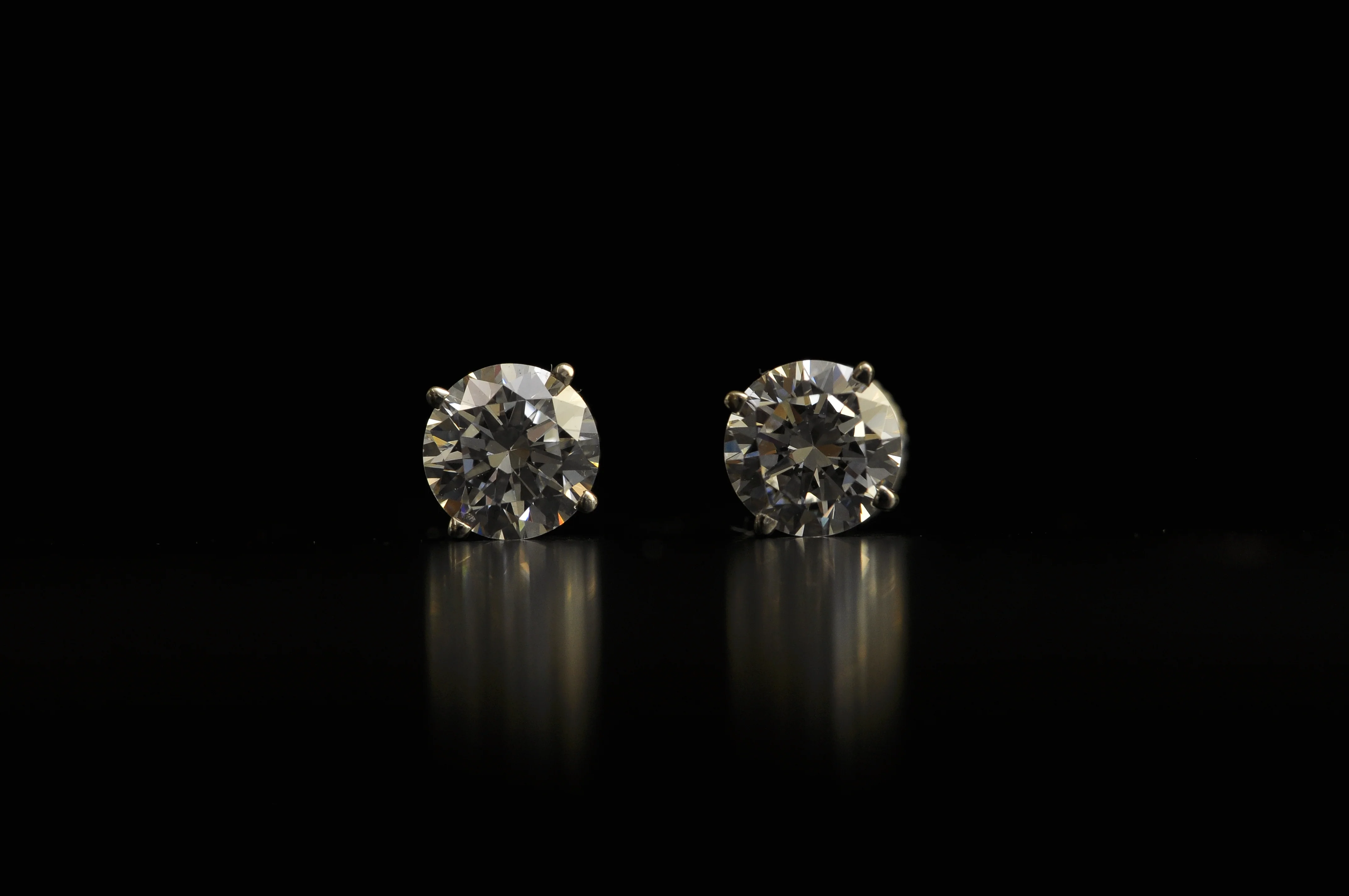 Cubic Zirconia Earrings-  Customizable 4 Prong Round CZ Stud Earring Set With Screw Back - Image 8