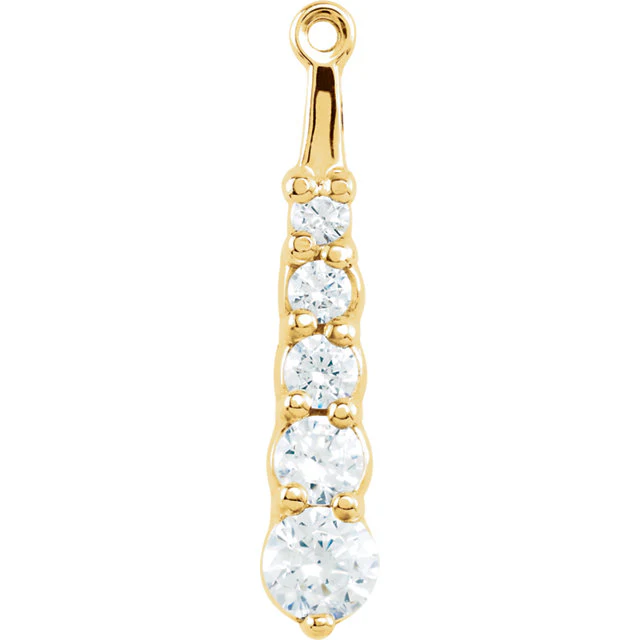 Cubic Zirconia Earrings- Customizable Graduated 5-stone Round CZ Earring Jacket Set - Image 5