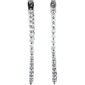 Cubic Zirconia Earrings- Customizable Inside/Outside Hoop Earring Set - Image 3