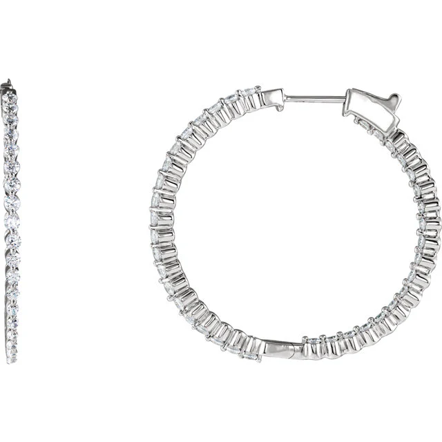 Cubic Zirconia Earrings- Customizable Inside/Outside Hoop Earring Set - Image 4
