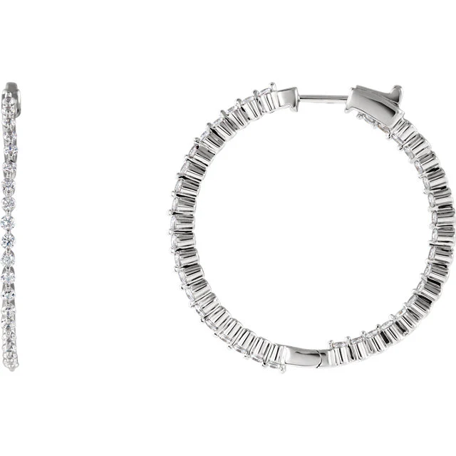 Cubic Zirconia Earrings- Customizable Inside/Outside Hoop Earring Set - Image 5
