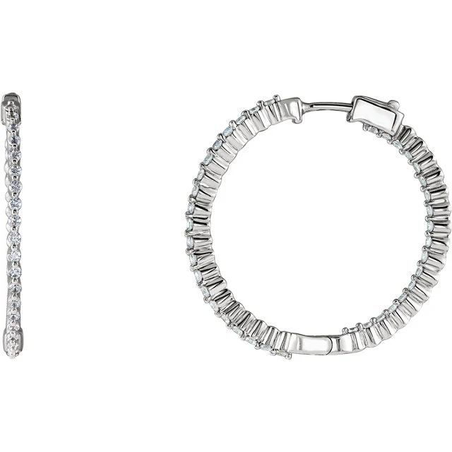 Cubic Zirconia Earrings- Customizable Inside/Outside Hoop Earring Set - Image 6