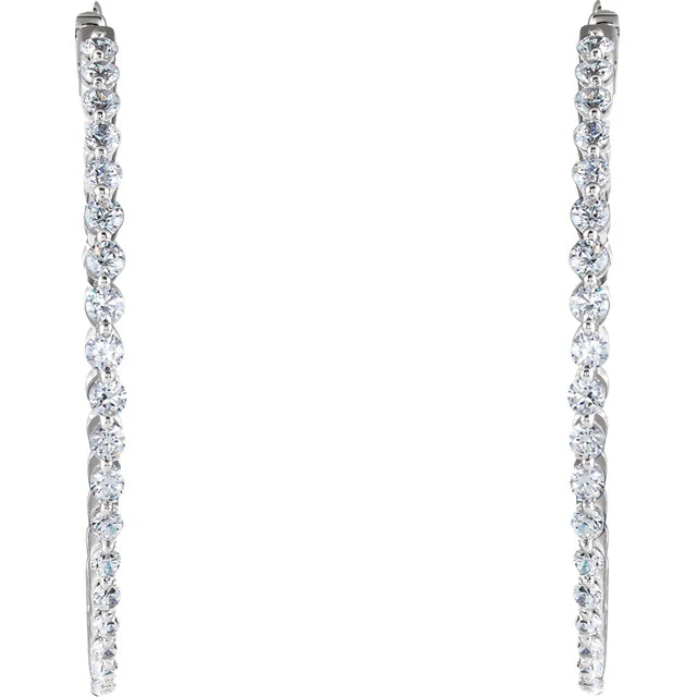 Cubic Zirconia Earrings- Customizable Inside/Outside Hoop Earring Set - Image 7