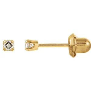 Cubic Zirconia Earrings- Customizable Round Cut Piercing Earring Set - Image 4