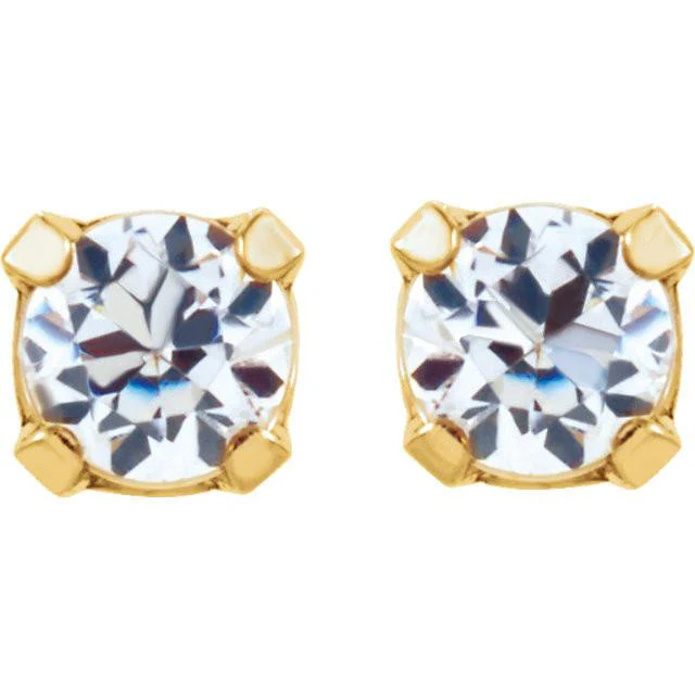 Cubic Zirconia Earrings- Customizable Round Cut Piercing Earring Set - Image 5