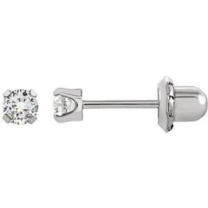 Cubic Zirconia Earrings- Customizable Round Cut Piercing Earring Set - Image 6