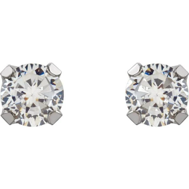 Cubic Zirconia Earrings- Customizable Round Cut Piercing Earring Set - Image 7