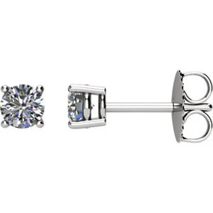 Cubic Zirconia Earrings- Round 4-Prong Light Basket - Image 4