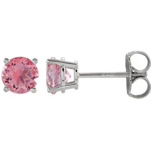 Cubic Zirconia Earrings- Round 4-Prong Light Basket - Image 5