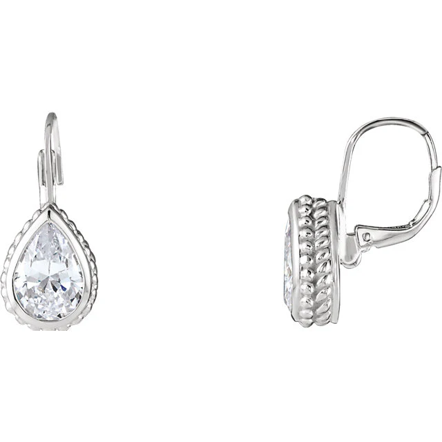 Cubic Zirconia Earrings- Sterling Silver Cubic Zirconia - Image 4
