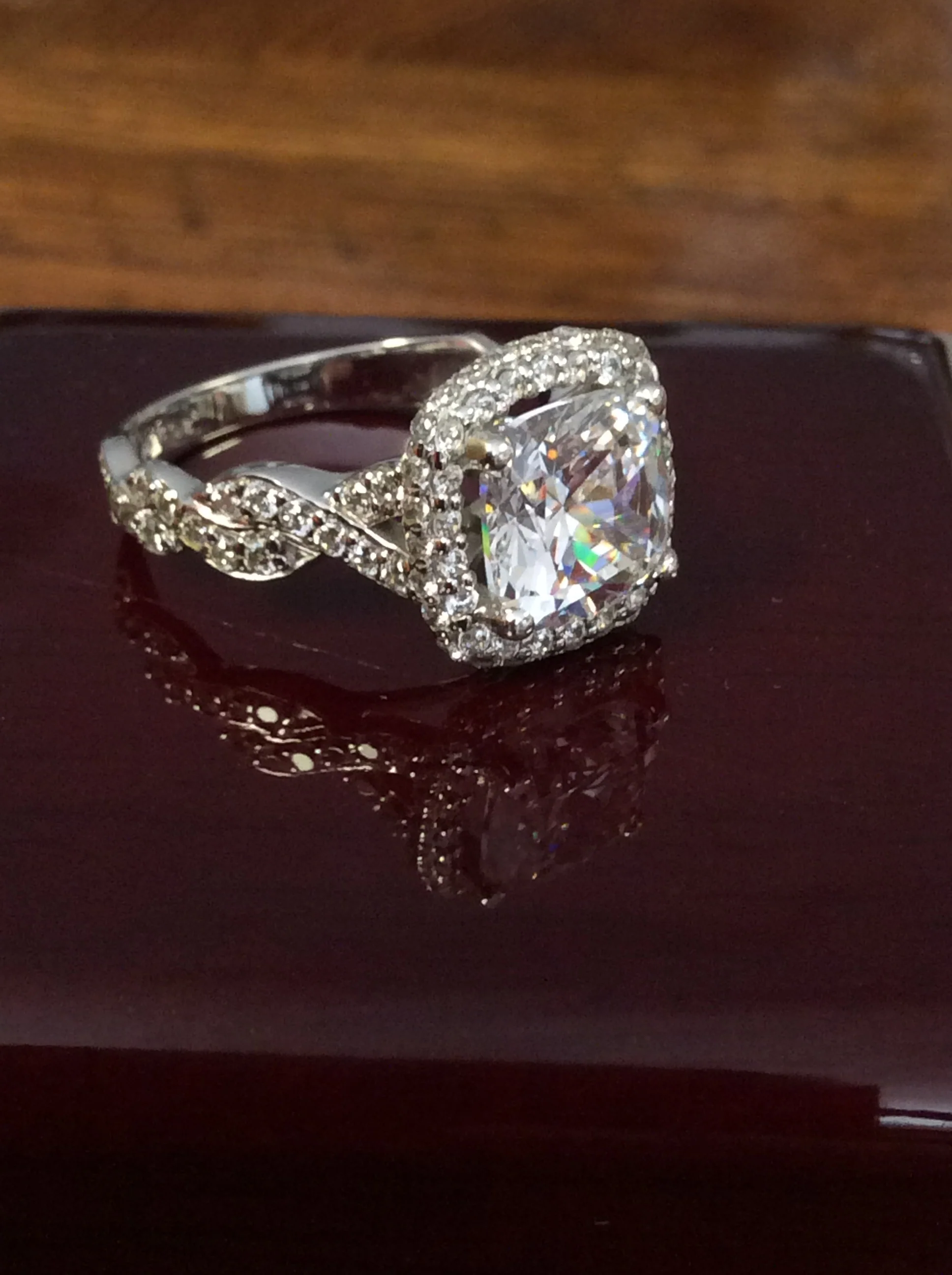 Cubic Zirconia Engagement Ring- 4.15 TCW Celebrity Replica Kaitlyn Bristowe's Ring - Image 10