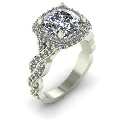 Cubic Zirconia Engagement Ring- 4.15 TCW Celebrity Replica Kaitlyn Bristowe's Ring - Image 4