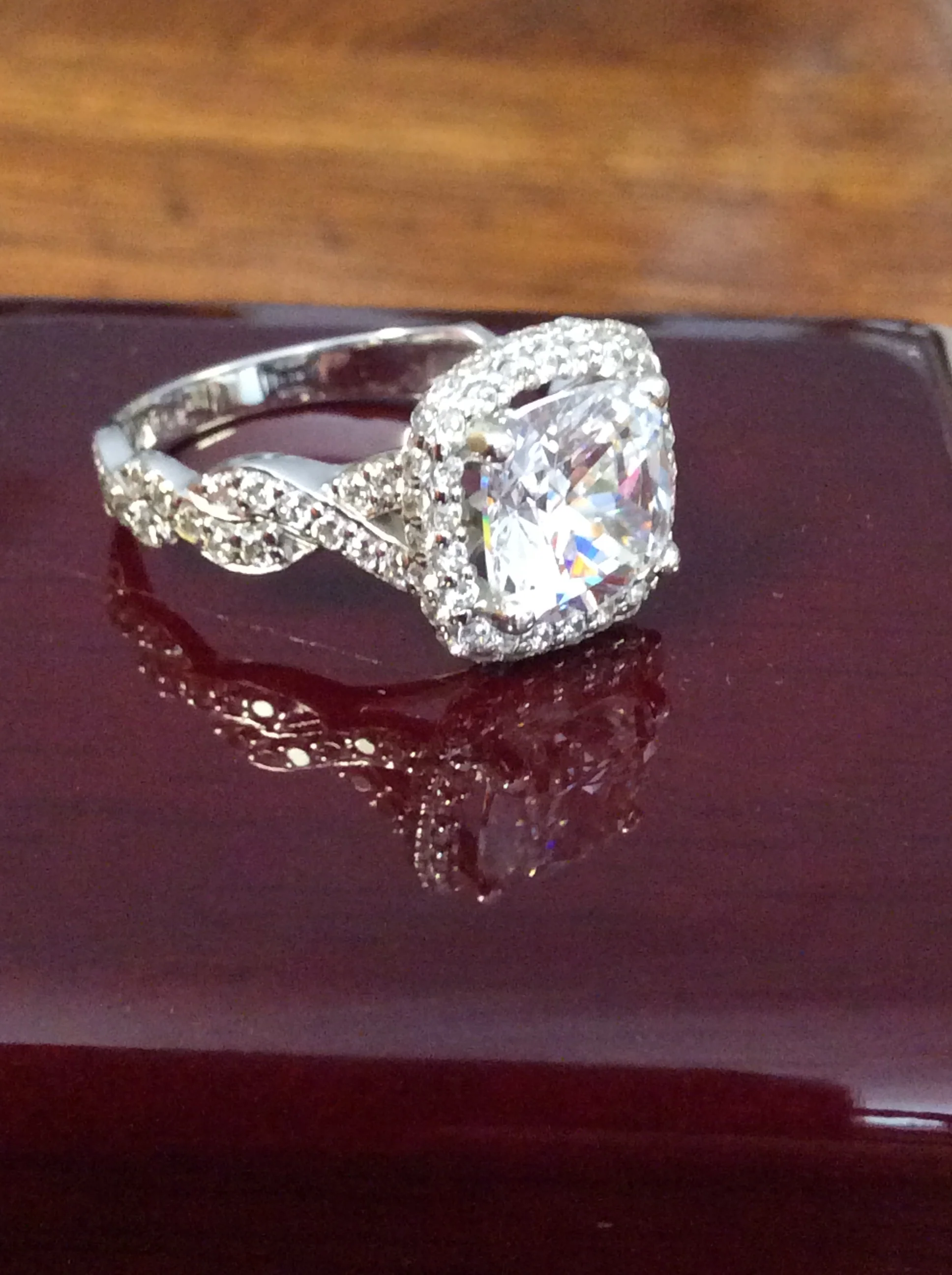 Cubic Zirconia Engagement Ring- 4.15 TCW Celebrity Replica Kaitlyn Bristowe's Ring - Image 6