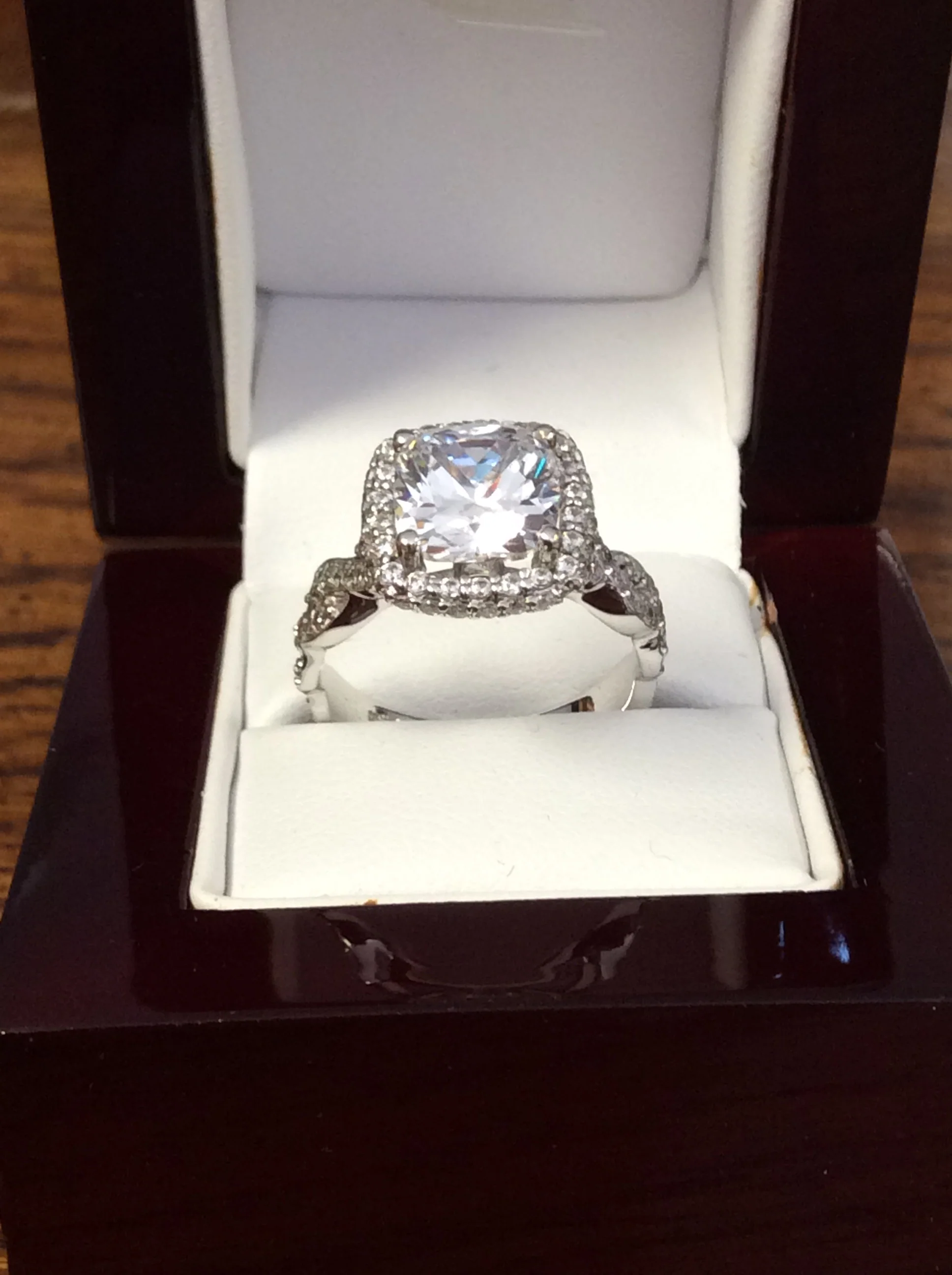 Cubic Zirconia Engagement Ring- 4.15 TCW Celebrity Replica Kaitlyn Bristowe's Ring - Image 7