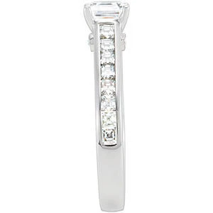 Cubic Zirconia Engagement Ring- The Tiffany (0.75 Carat Asscher with Channel) - Image 6