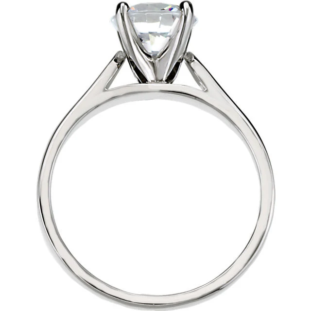 Cubic Zirconia Engagement Ring- The Trish (0.36 Carat Round Cathedral-Style Solitaire) - Image 4