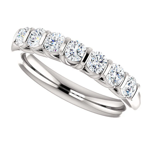 Cubic Zirconia Anniversary Ring Band, Style 122-615 (Customizable Round Cut) - Image 5