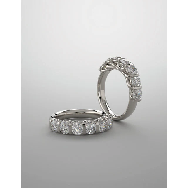 Cubic Zirconia Anniversary Ring Band, Style 122-615 (Customizable Round Cut) - Image 6
