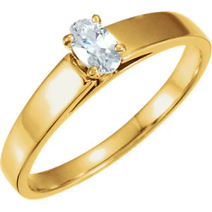 Cubic Zirconia Engagement Ring- The Abby (Customizable Tapered Band Solitaire) - Image 4