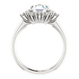 Cubic Zirconia Engagement Ring- The Amy Kiara (Customizable Asscher Cut) - Image 2