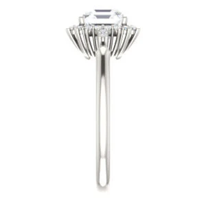 Cubic Zirconia Engagement Ring- The Amy Kiara (Customizable Asscher Cut) - Image 3