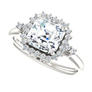 Cubic Zirconia Engagement Ring- The Amy Kiara (Customizable Asscher Cut) - Image 4