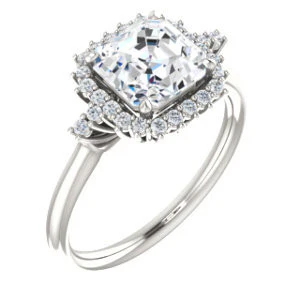 Cubic Zirconia Engagement Ring- The Amy Kiara (Customizable Asscher Cut) - Image 5
