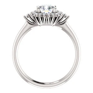 Cubic Zirconia Engagement Ring- The Amy Kiara (Customizable Cushion Cut) - Image 3